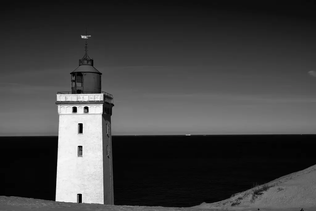 Rubjerg Knude in Schwarzweiss 