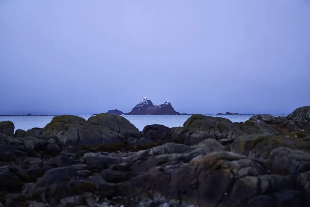 Fjærvollsanden Strand mit Lamholmen Insel