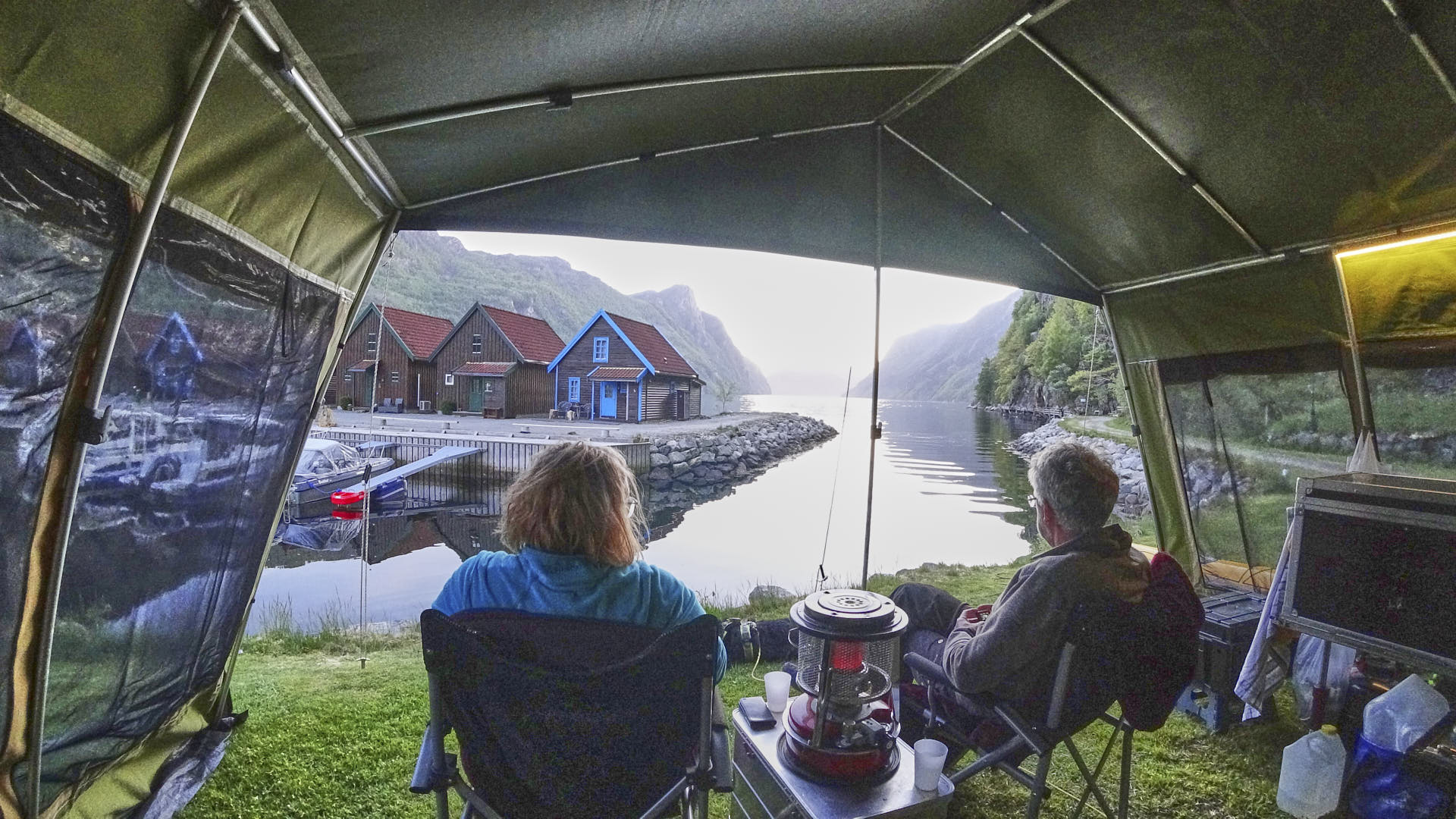 Frafjord Camping mit Blick auf den Fjord