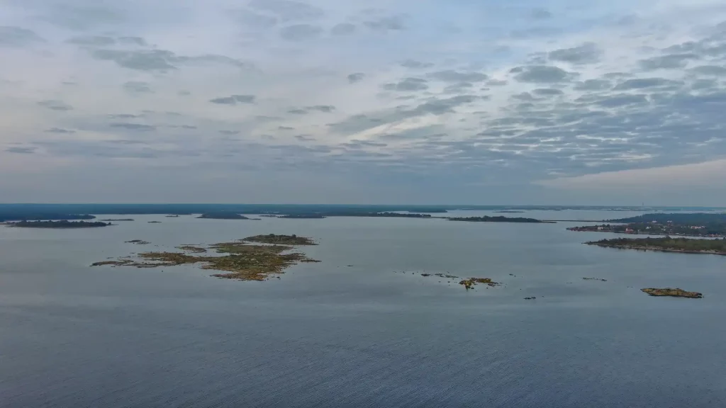 Die Schären vor Karlskrona aus der Vogelperspektive