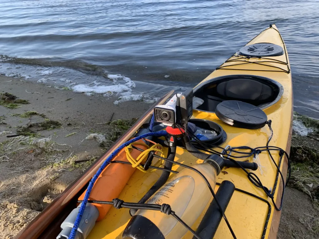 Kajak Ausrüstung und Pause