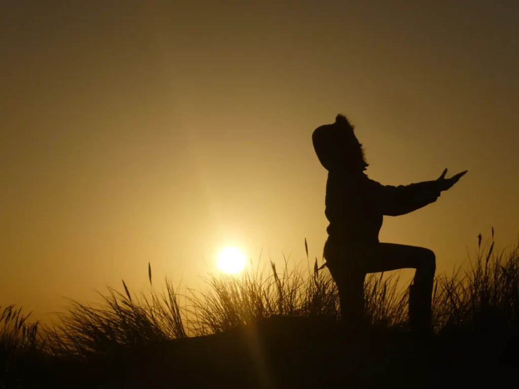 Silhouetten in der goldenen Stunde